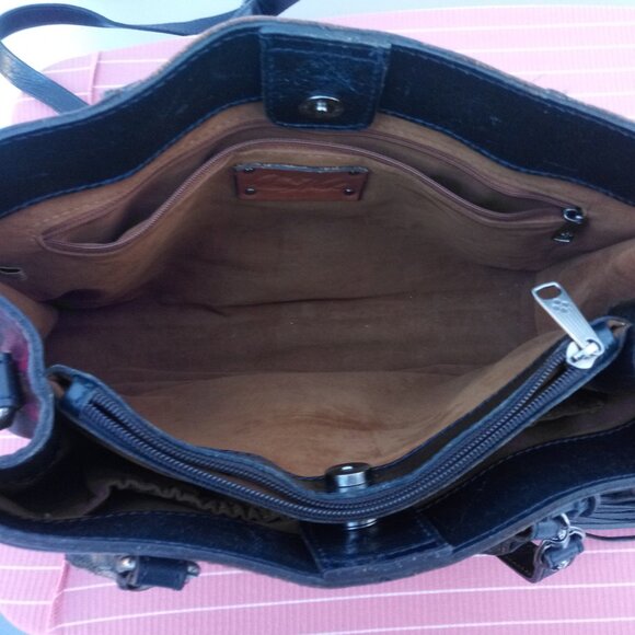 Patricia Nash Leather Primrose Satchel Rustic Mums Handbag - Picture 2 of 7